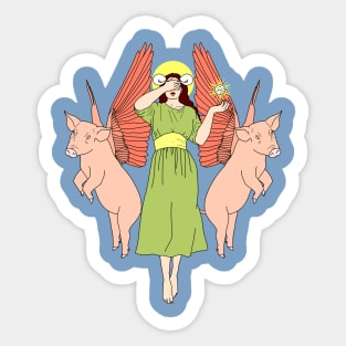 Goddess of Blind Luck Sticker